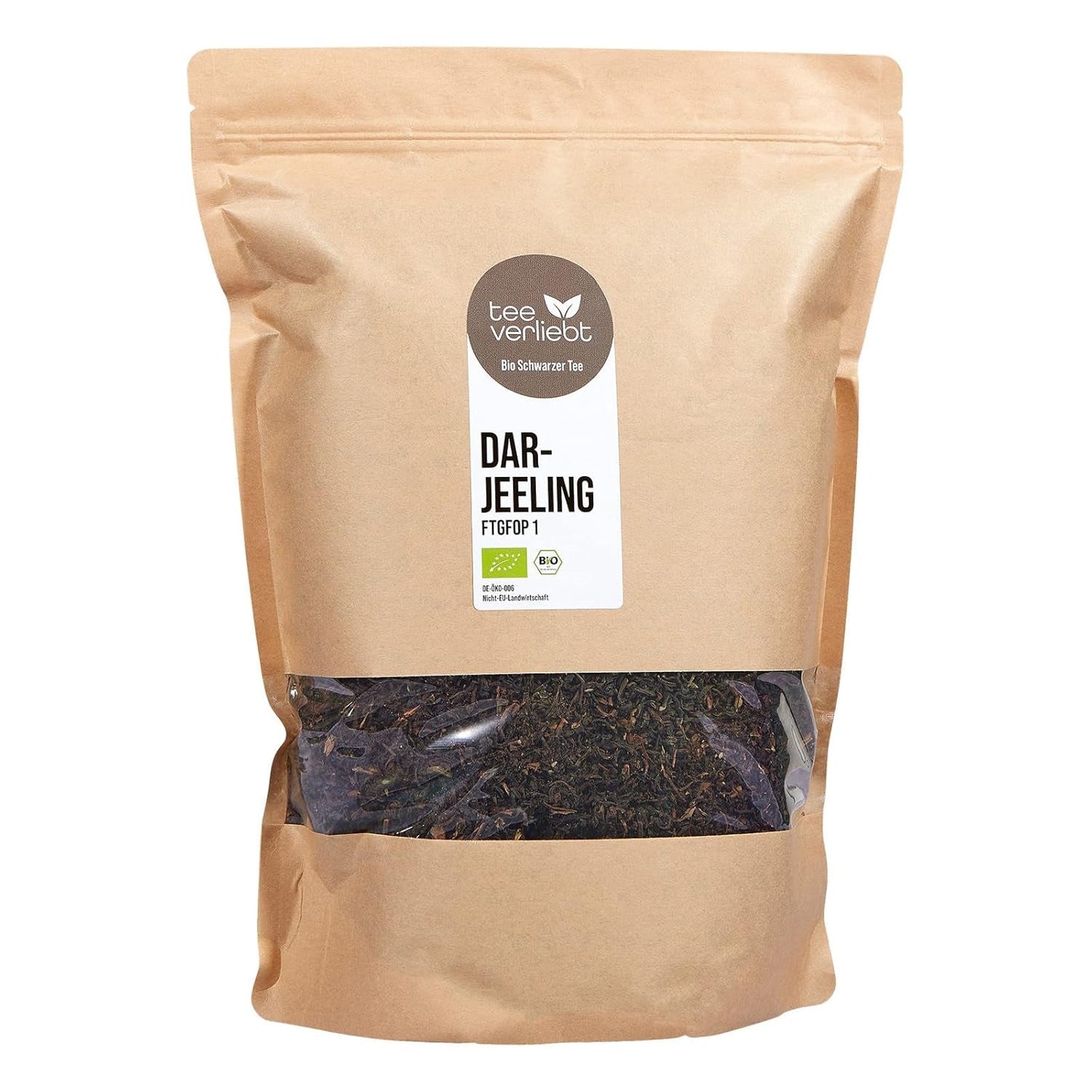 Teeverliebt - Darjeeling Bio Second Flush 1000G I Darjeeling-Tee FTGFOP1 aus Indien I Leichter Schwarztee mit vollem Geschmack I 1 kg