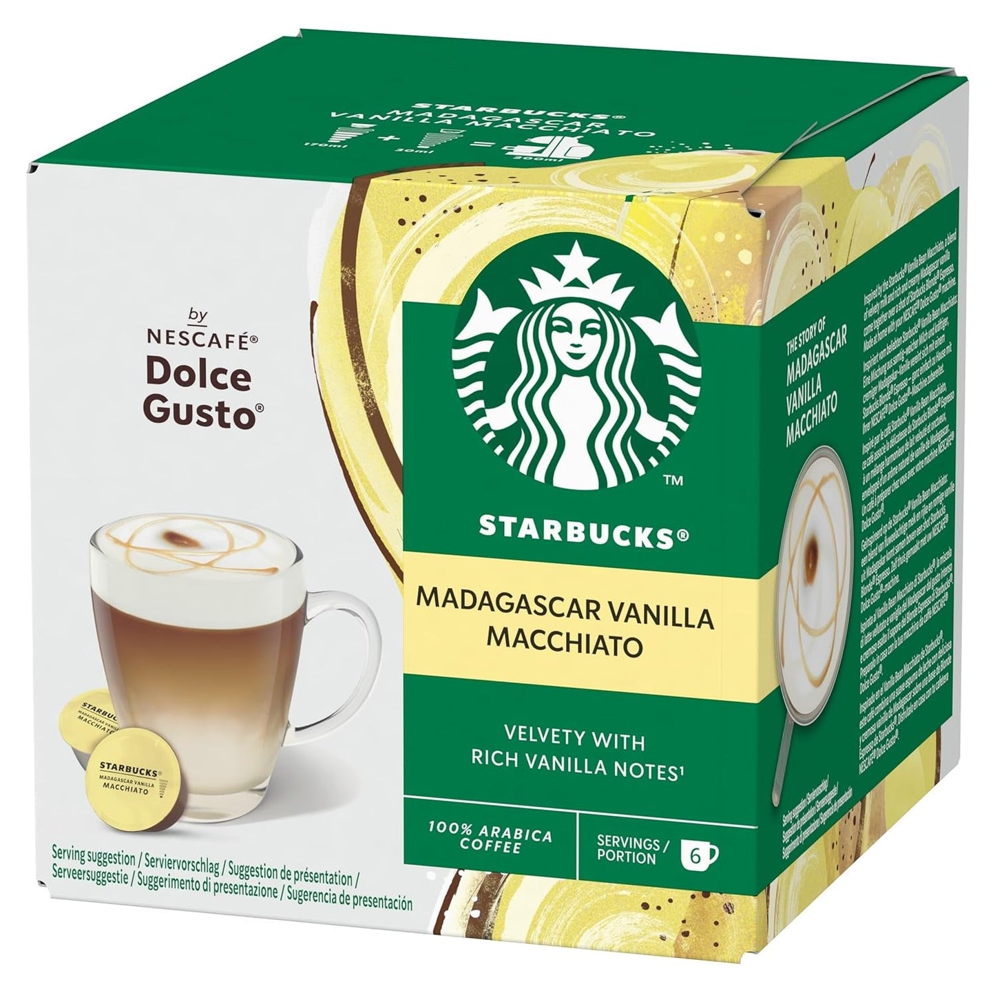 STARBUCKS Vanilla Macchiato von Nescafé Dolce Gusto Kaffeekapseln 6 x 12 (72 Kapseln)
