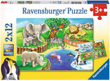 Ravensburger Puzzle für Kinder – 07602 Tiere im Zoo – Puzzle für Kinder ab 3 Jahren, mit 2X12 Teilen Puzzle Naty Shop Standardtitel