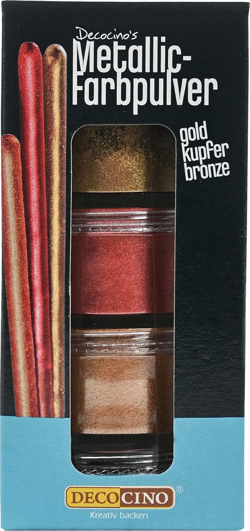 DECOCINO Metallic-Pastell-Farbpulver (3X2G) – Blau, Flieder und Rosa – Lebensmittelfarbpulver – Glitzerpulver geeignet für Fondant als Kuchendekoration und Kuchendekoration!