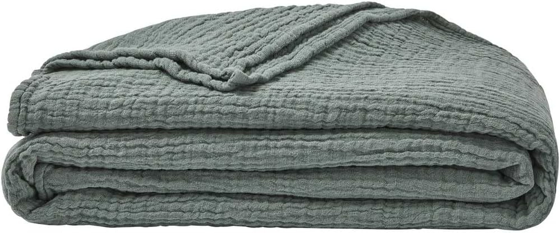 ESSIX Plaid, einfarbig, aus Baumwollgaze, Jazzy, 130 x 170 cm Bettdecken und Steppdecken Naty Shop Sage
