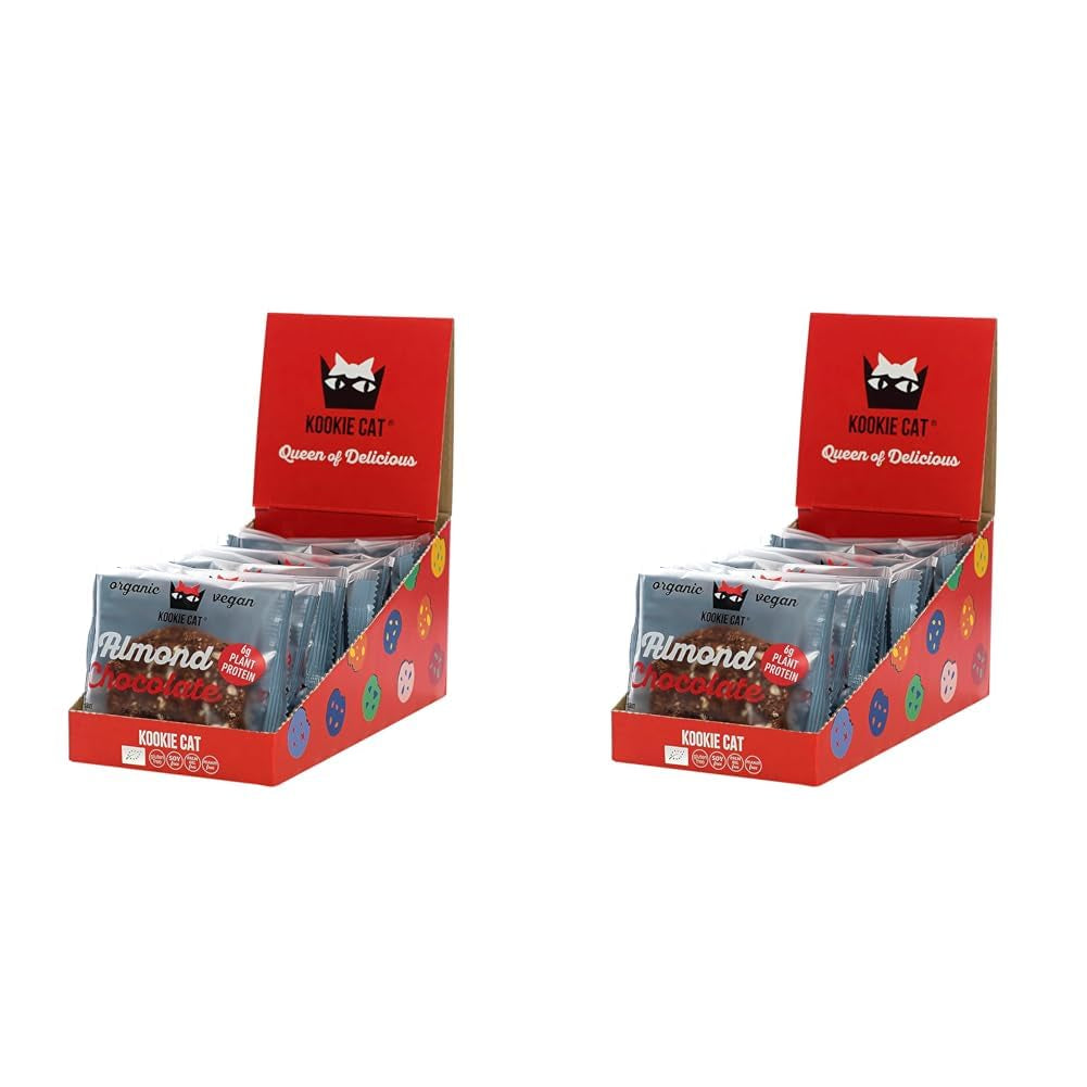 Mandel und Schokolade – Einzeln verpackte vegane Kekse, glutenfrei, sojafrei, biologisch, Mandel und Hafer – 12 x 50 g Multipack (2er-Pack)
