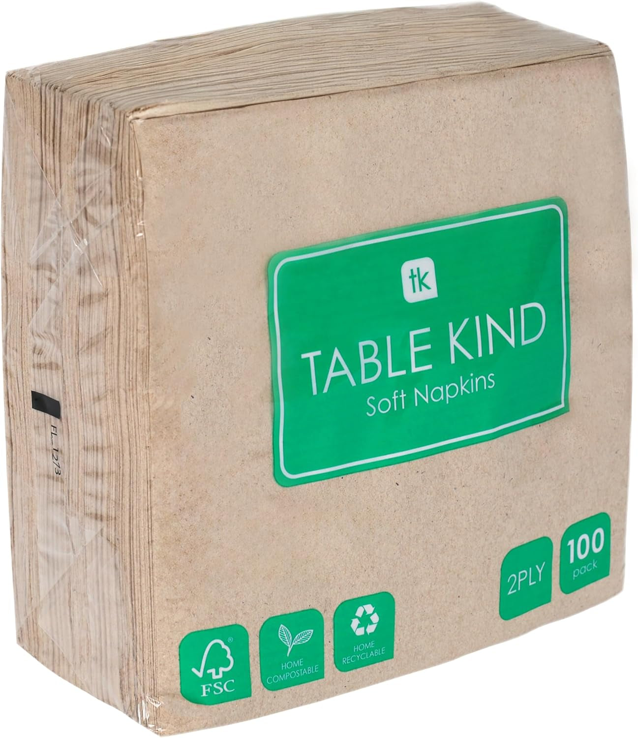 Tisch Art | 100 Großpackungen aus weichem Recyclingpapier, braune Einweg-Partyservietten, geeignet für den täglichen Gebrauch, umweltfreundlich, aus Kraftpapier, ungebleicht, kompostierbar, hergestellt in der EU, 2-lagig, 33 cm