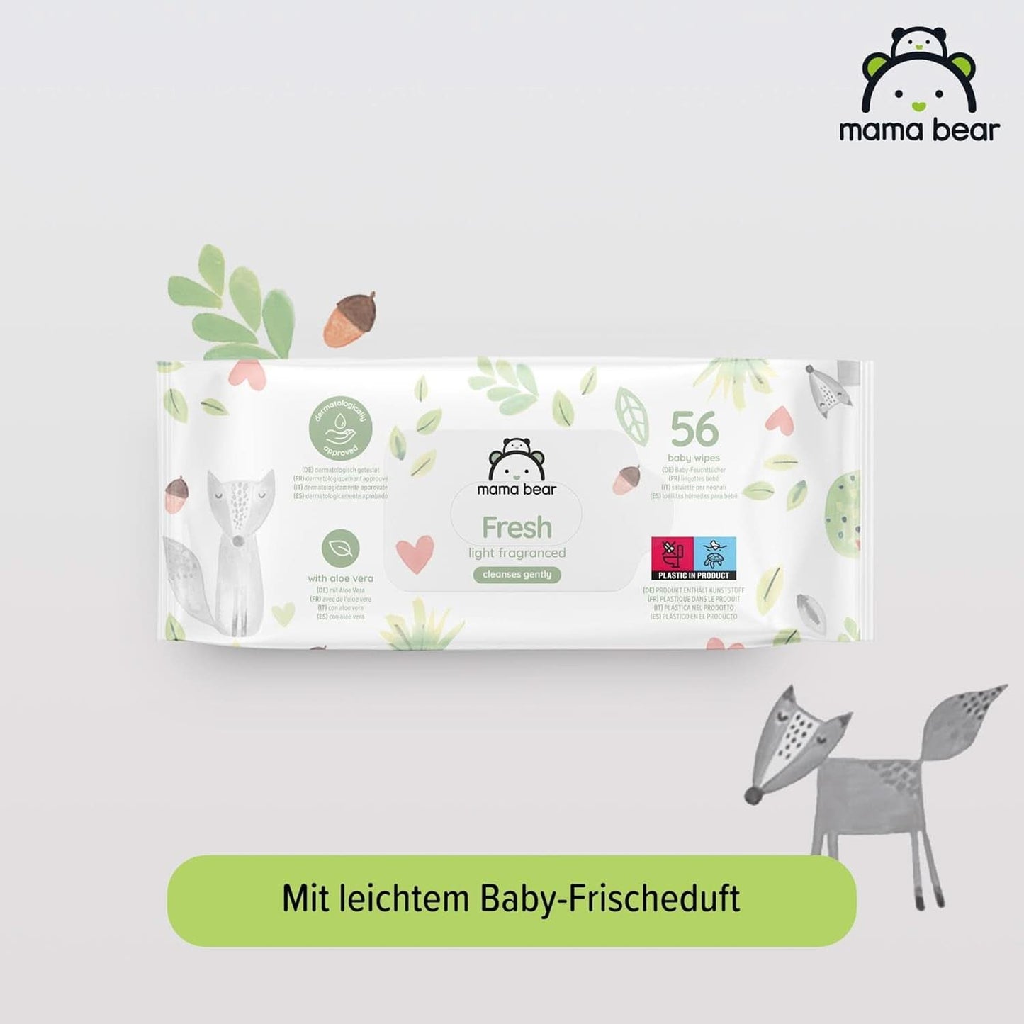 Frische Babyfeuchttücher mit Aloe Vera Mama Bear Naty Shop