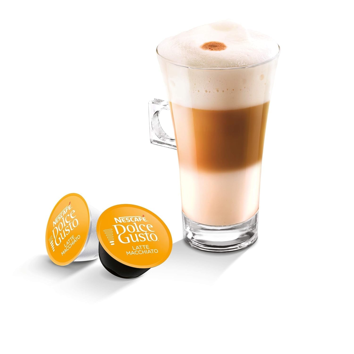 Latte Macchiato | 96 Kaffeekapseln & Latte Macchiato Karamell | 48 Kaffeekapseln | Arabica-Robusta-Mischung | Feines Karamellaroma und leckerer Milchschaum
