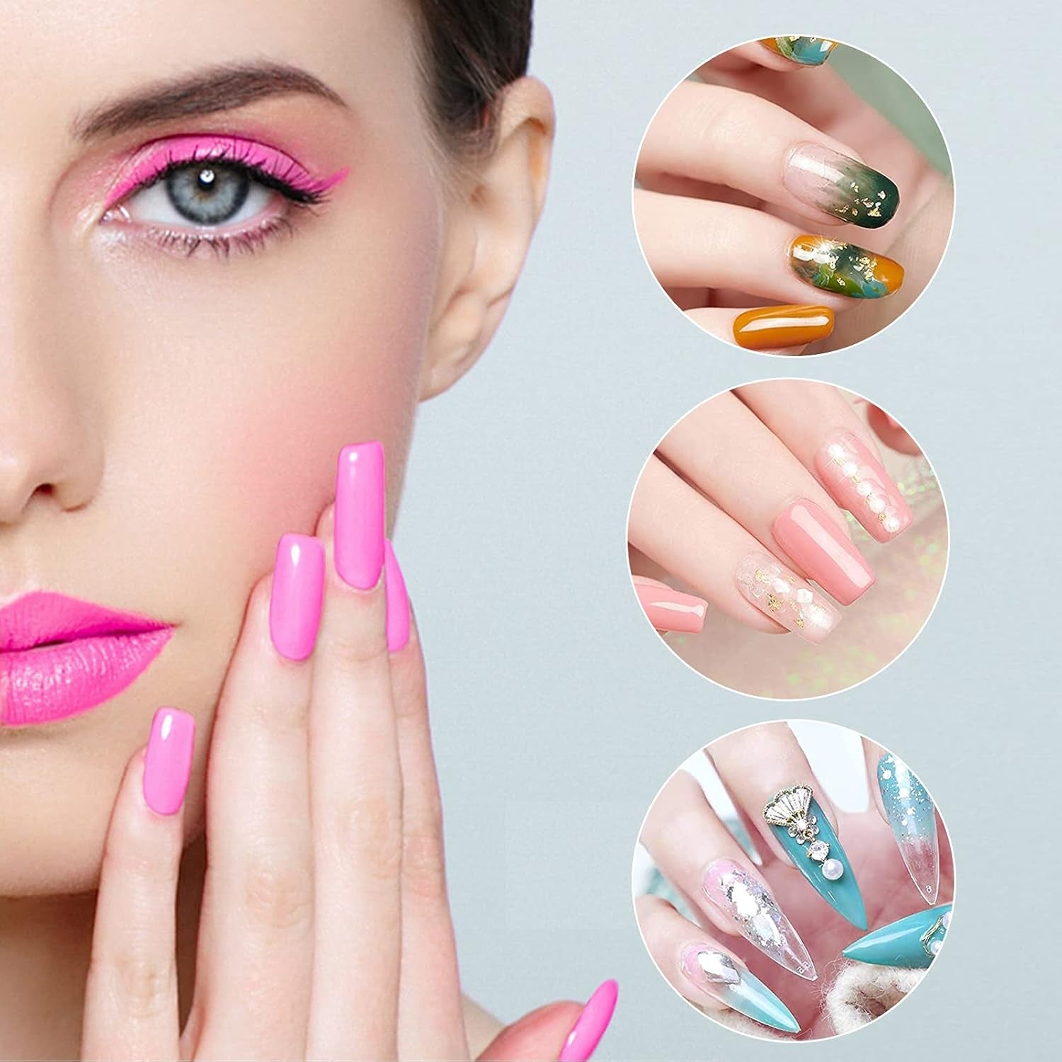 120-teiliges Nagelform-Set, Nagelverlängerungen, Gel-Nagelformen, Nagelform-Set mit Doppelkopfbürste und Nagelfeile mit Clips, für Gelnägel