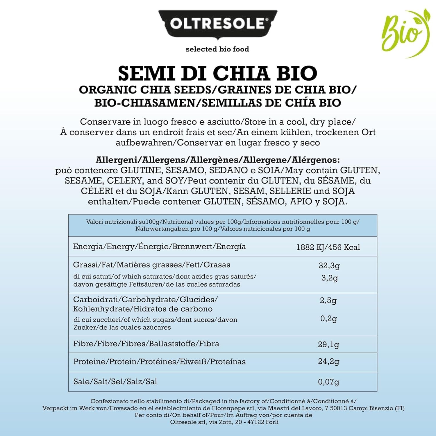 - Bio-Chiasamen 3 kg – Bio-Rohölsamen, Protein- und Ballaststoffquelle, natürlich glutenfrei, ideal für Salate oder angereicherte Backwaren, praktische Verpackung