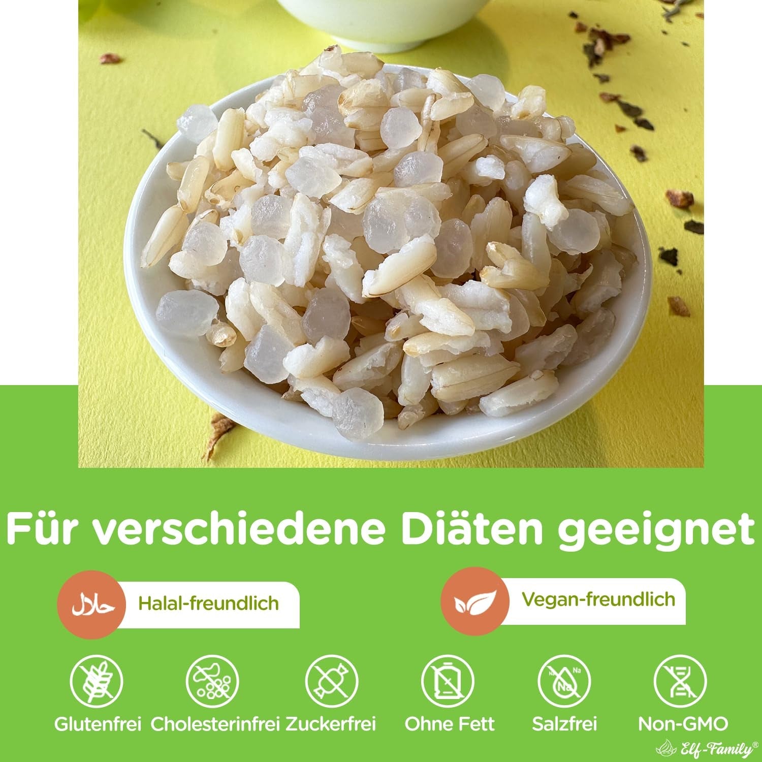 Elf-Family Konjak Reis Thai Brauner Shirataki Bowl -[Diätbox für 1 Wo.] - Instant Jasmin Reis - Fertiggerichte für Mikrowelle - Natürlich Superfoods Mikronährstoffe - Vegan/Low Carb/Fettfrei- 6er Box