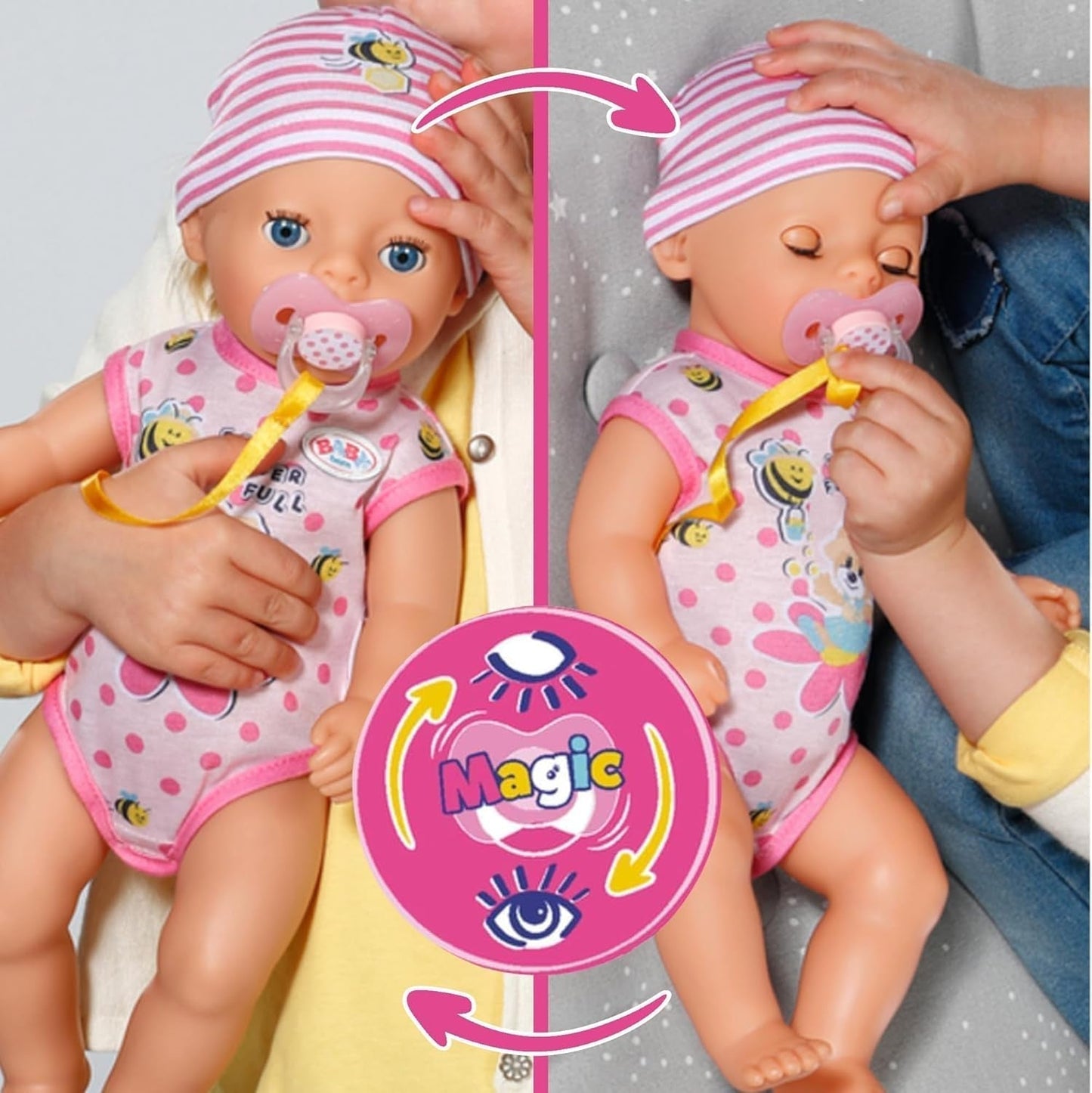 BABY Born Lena (Kleines Mädchen) 36 cm, Puppe mit 7 Funktionen für Kinder ab 1 Jahr, funktioniert ohne Batterie, große Puppe 36 cm, Puppen Naty Shop