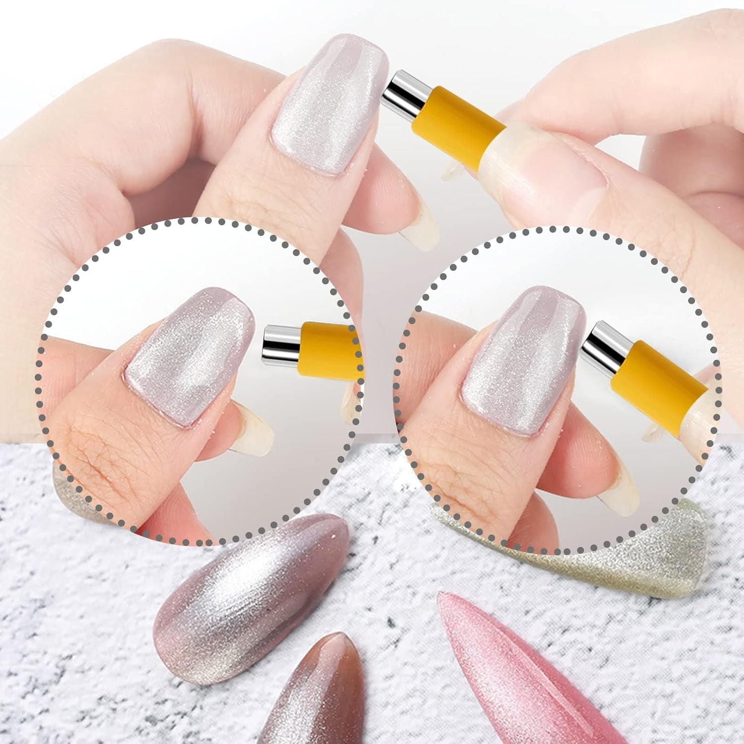 14 Stück Nail Art Werkzeug Magnetstift DIY Magic 3D Magnet Stick Set Verwendung mit Cat Eye Gel Pulver Oder Nagelack - Magnetic Stift Katze Eye Pen Für Ideale Katzenaugen Magische Wirkung