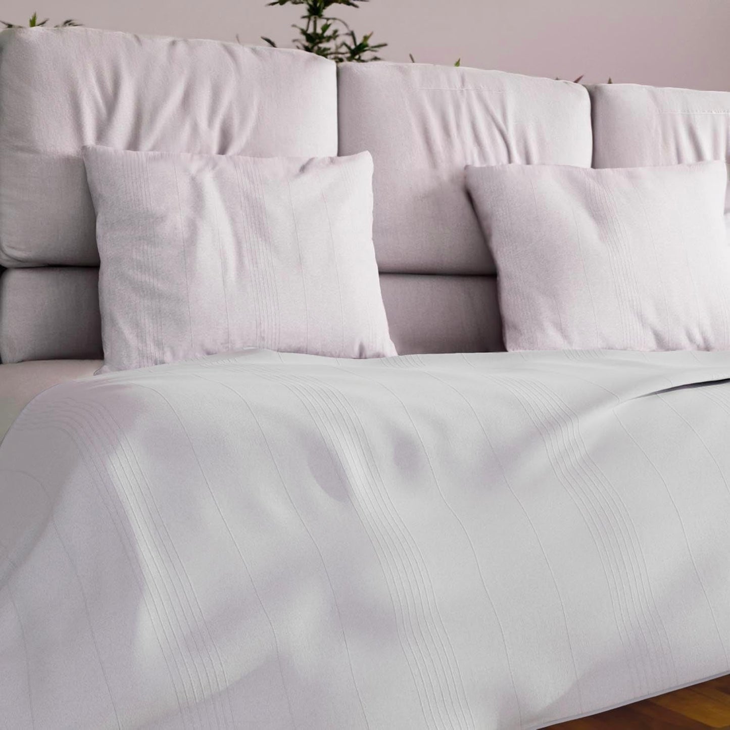 Soleil D'Ocre Adele, Zickzackbezug, vom Sofa geworfen, Polycoton, Blau, 220 x 240 cm Steppdecken und Steppdecken Naty Shop Weiß 180 x 220 cm