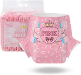 CutiePlusU Erwachsenenwindeln, 10 Stück, Einweg-Inkontinenzhöschen mit Laken für Damen und Herren, maximale Saugfähigkeit über Nacht – Kleine Prinzessin (große Größe 94–119 cm)