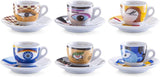 Zeller 26510 Espressotassen-Set, 12-teilig, Magic Eyes, Weiß