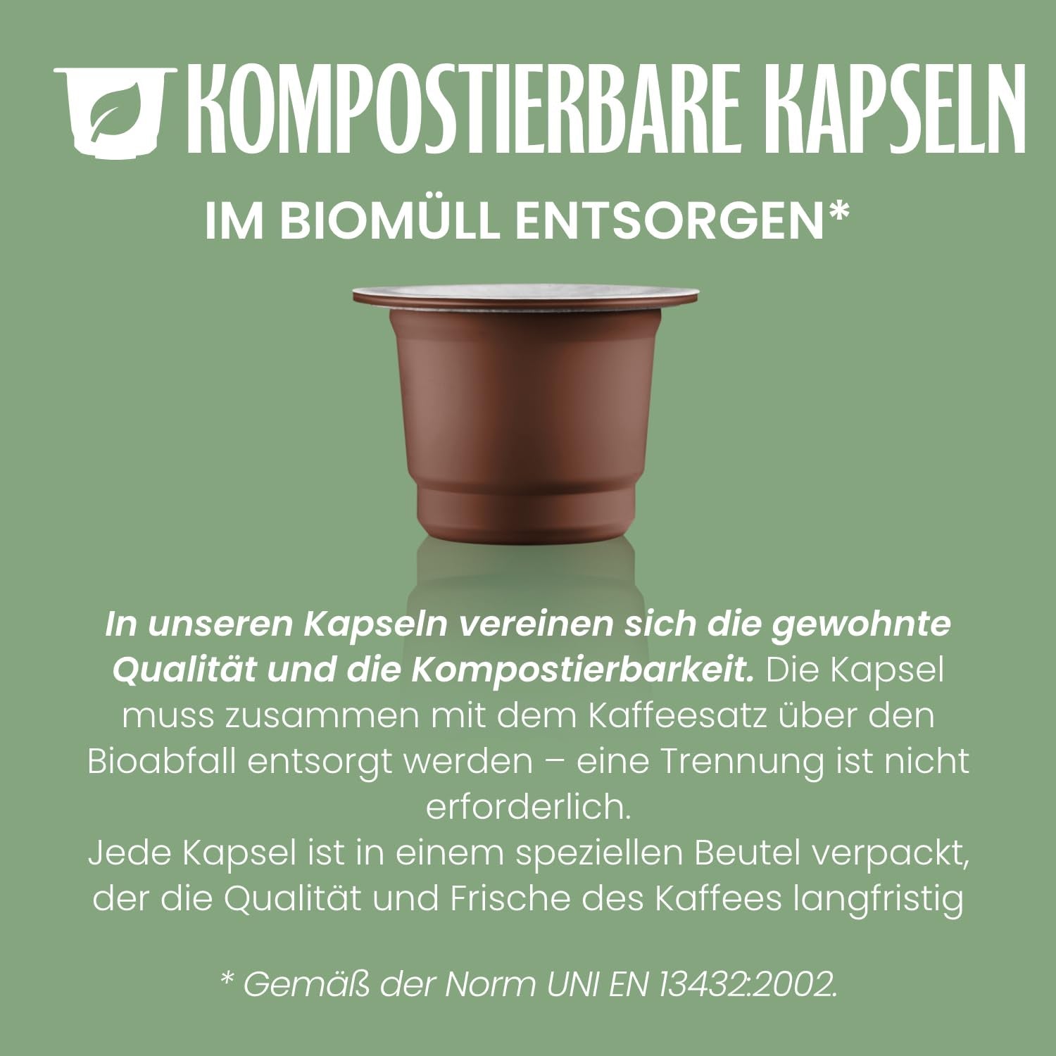 Caffè Vergnano 1882 – Èspresso Kompostierbare Kaffeekapseln, kompatibel mit Nespresso, Intenso (Intenso) – Packung enthält 100 Kapseln