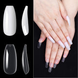 200 Stück künstliche Nagelspitzen, 10 Größen, Acryl, künstliche Nägel mit Nagelhautschieber und transparenter Box für Frauen und Mädchen (natürlich und transparent)