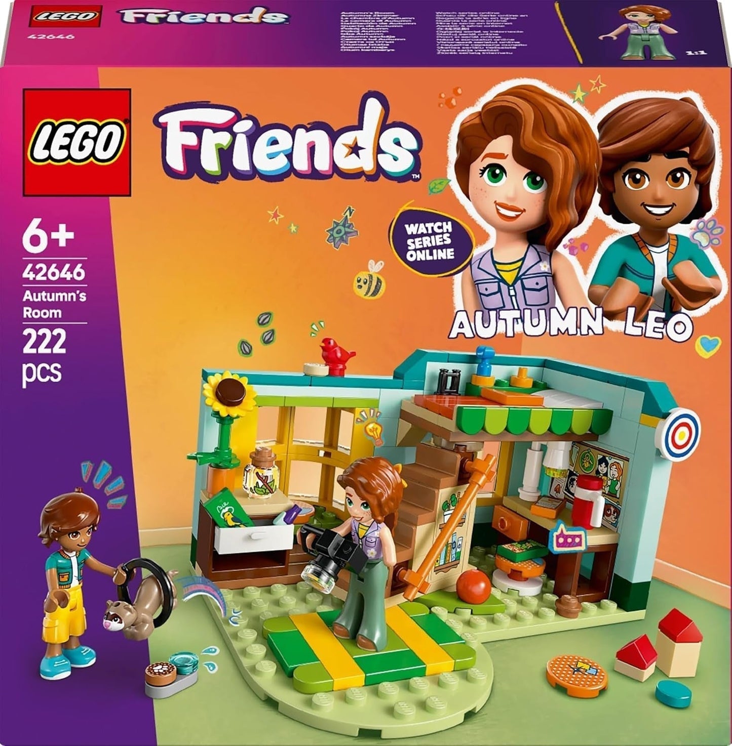 LEGO Friends Herbstzimmer Bau- und Spielset für kreatives Rollenspiel, Set für Mädchen ab 6 Jahren mit 2 Minifiguren und einer Frettchenfigur, Lernspielzeug 42646 Bausets Besuchen Sie den LEGO-Store