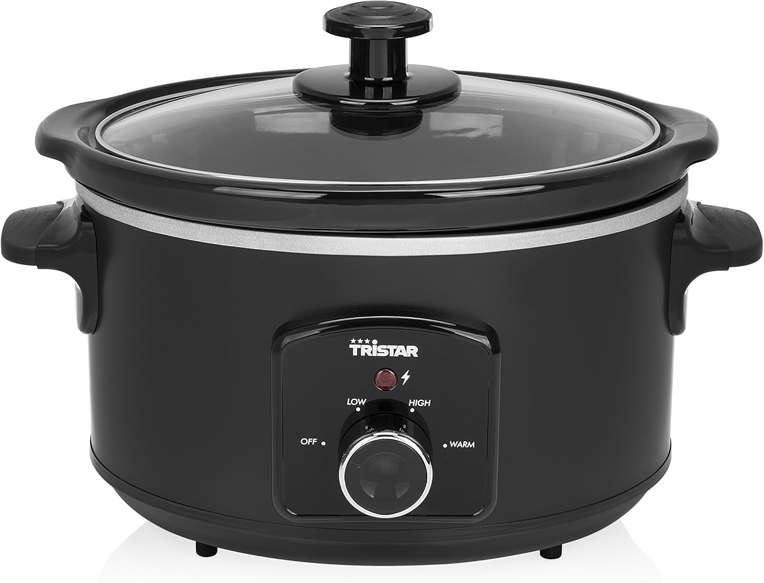 Tristar VS-3915 Slow Cooker, Edelstahl-Keramiktopf mit 2 Heizstufen und Warmhaltefunktion, 3,5 L Slow Cooker Naty Shop Manuelle Steuerung