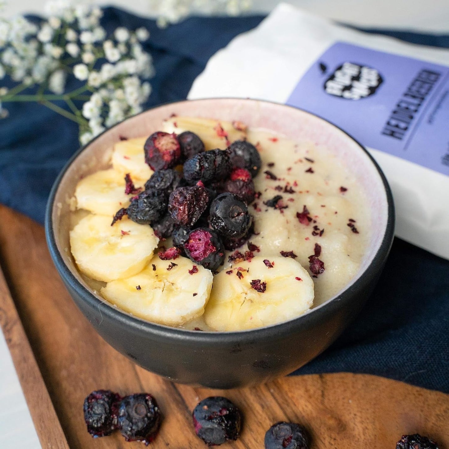 Gefriergetrocknete Blaubeeren: 100g getrocknete Kulturheidelbeeren für Smoothies, Müsli, Porridge-Topping – gefriergetrocknete Beeren ohne Zuckerzusatz – NutriPur gefriergetrocknete Blaubeeren Dehydrierte Produkte Naty Shop