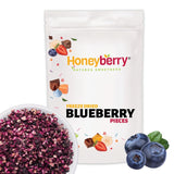 Gefriergetrocknete Blaubeeren, Stücke 100 g – Gefriergetrocknete Blaubeeren – Gefriergetrocknete Früchte – Gefriergetrocknete Trockenfrüchte – Perfekt zum Backen, Dekorieren von Kuchen, Müsli und Desserts. Dehydrierte Produkte Naty Shop 100 g