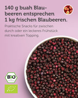 Gefriergetrocknete Bio-Heidelbeeren BUAH® | Gefriergetrocknete Bio-Blaubeeren ohne Zuckerzusatz | 100 % gefriergetrocknete Früchte (vegan, glutenfrei, laktosefrei) | Idealer Snack (140 g). Dehydrierte Produkte von Naty Shop