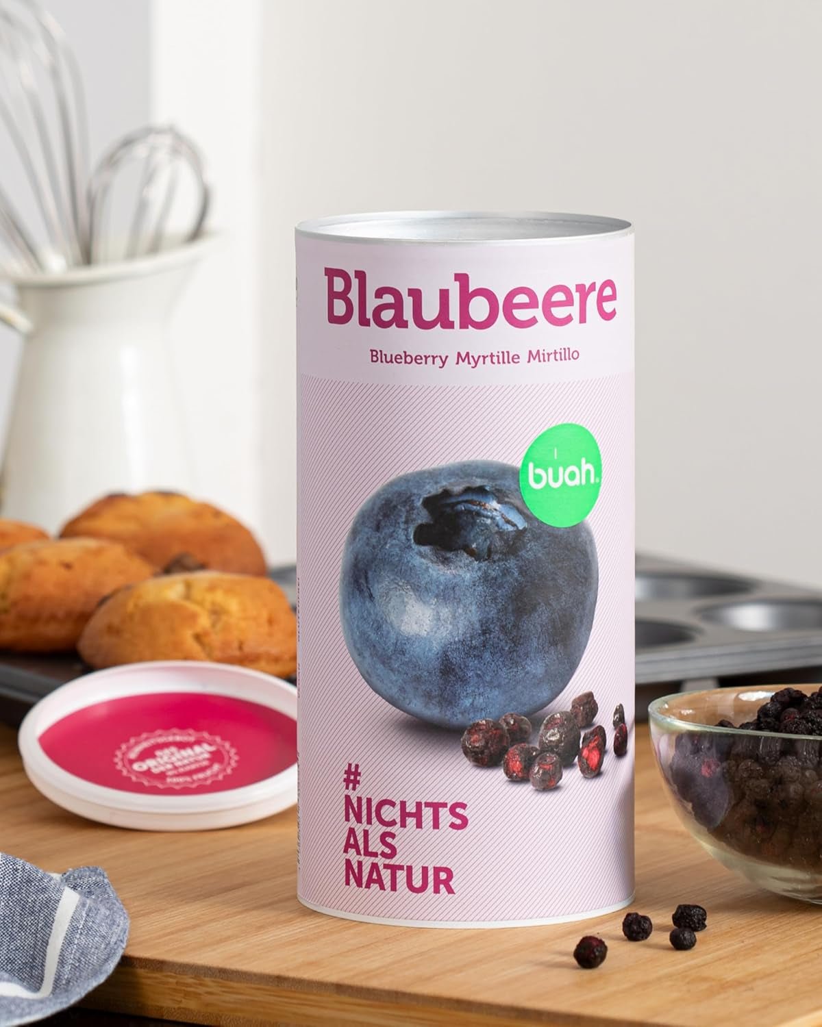 Gefriergetrocknete Bio-Heidelbeeren BUAH® | Gefriergetrocknete Bio-Blaubeeren ohne Zuckerzusatz | 100 % gefriergetrocknete Früchte (vegan, glutenfrei, laktosefrei) | Idealer Snack (140 g). Dehydrierte Produkte von Naty Shop