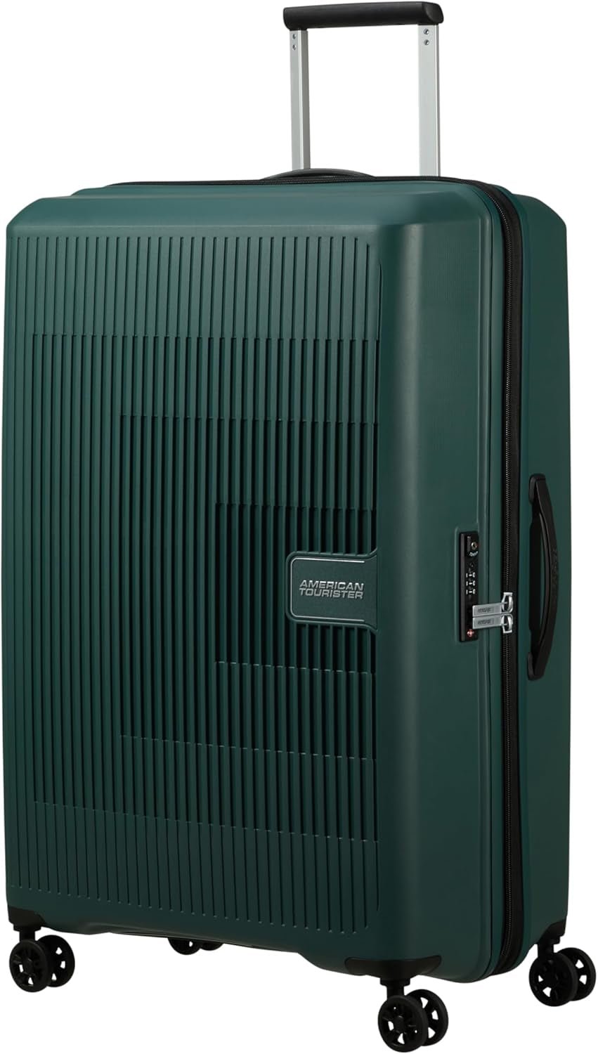 American Tourister Aerostep - Spinner L, erweiterbarer Koffer, 77 cm, 101,5/109 L, Orange (Bright Orange) Gepäck und Reiseausrüstung Naty Shop Green (Dark Forest) L (77 cm - 101,5/109 L)