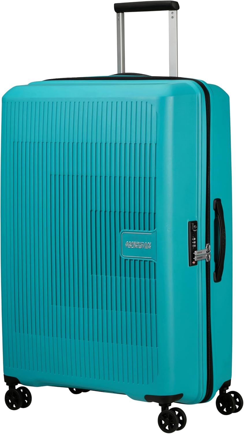 American Tourister Aerostep - Spinner L, erweiterbarer Koffer, 77 cm, 101,5/109 L, Orange (Bright Orange) Gepäck und Reiseausrüstung Naty Shop Türkis (Ton Türkis) L (77 cm - 101,5/109 L)
