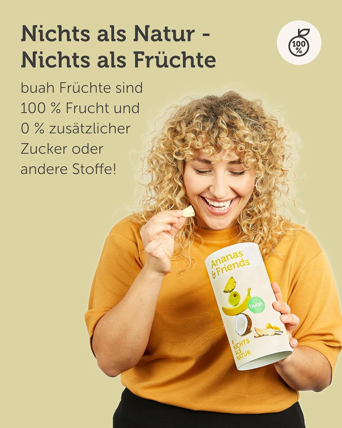 Gefriergetrocknete Fruchtmischung BUAH® | Gefriergetrocknete Ananas, Bananen, Äpfel und Kokosnüsse ohne Zuckerzusatz | 100 % Frucht | Vegane, glutenfreie, laktosefreie (192 g) dehydrierte Produkte von Naty Shop
