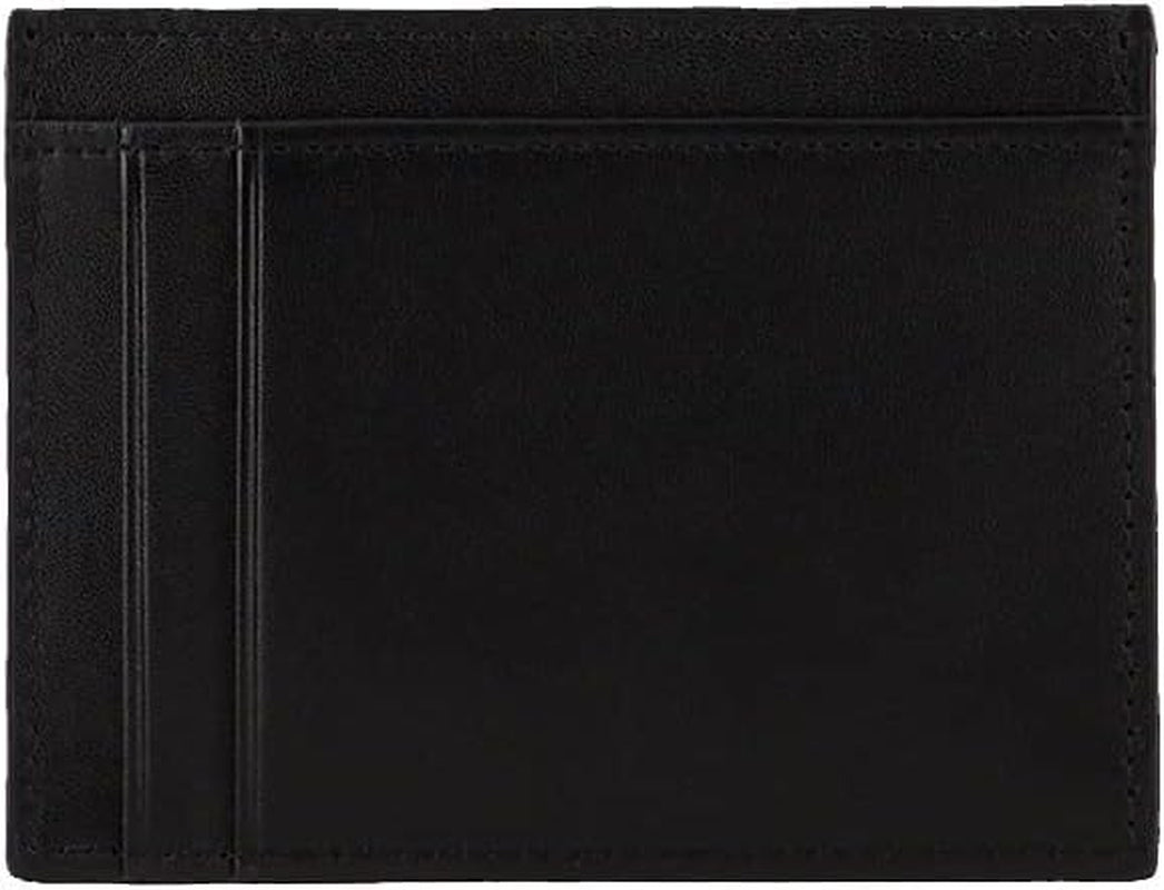 Armani Exchange Herren-Geldbörse mit Logo aus Glattleder, Reisezubehör, Kartenetui, Schwarz, Naty Shop, Herren-Geldbörse, Schwarz, S