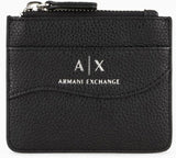Armani Exchange Kleiner Damen-Kreditgürtel mit Schnappverschluss, Reisezubehör, Umschlag, Kartenhalter, schwarze Geldbörse, Damen-Geldbörse Naty Shop, Schwarz, Einheitsgröße
