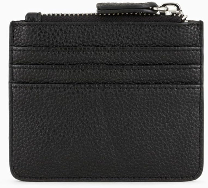 Armani Exchange Kleiner Damen-Kreditgürtel mit Schnappverschluss, Reiseaccessoire, Kartenetui mit Umschlag, schwarze Geldbörse für Damen, Naty Shop