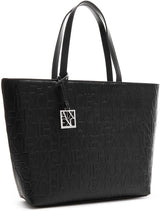 Armani Exchange Women's Liz - Open Medium Shopping Handtasche, Nero Black, 28x11x40 cm (L x H T) EU Damentaschen Naty Shop