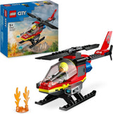 LEGO City Feuerwehrhubschrauber, Hubschrauber-Spielzeugset und Pilotenfigur, Feuerwehrhubschrauber für ein fantasievolles Spielerlebnis, Geschenk für Kinder, Jungen und Mädchen ab 5 Jahren 60411 Bausätze Besuchen Sie den LEGO-Store Singur