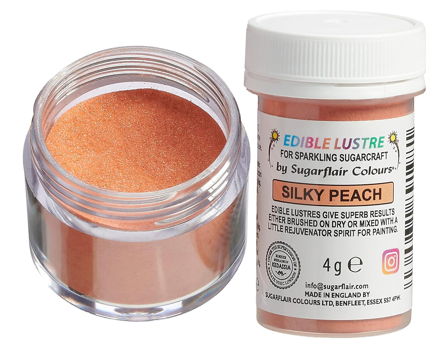 Sugarflair Edible Luster, essbarer Glitzer, Pfirsich, 4 Gramm Glitter Naty Shop Standardtitel