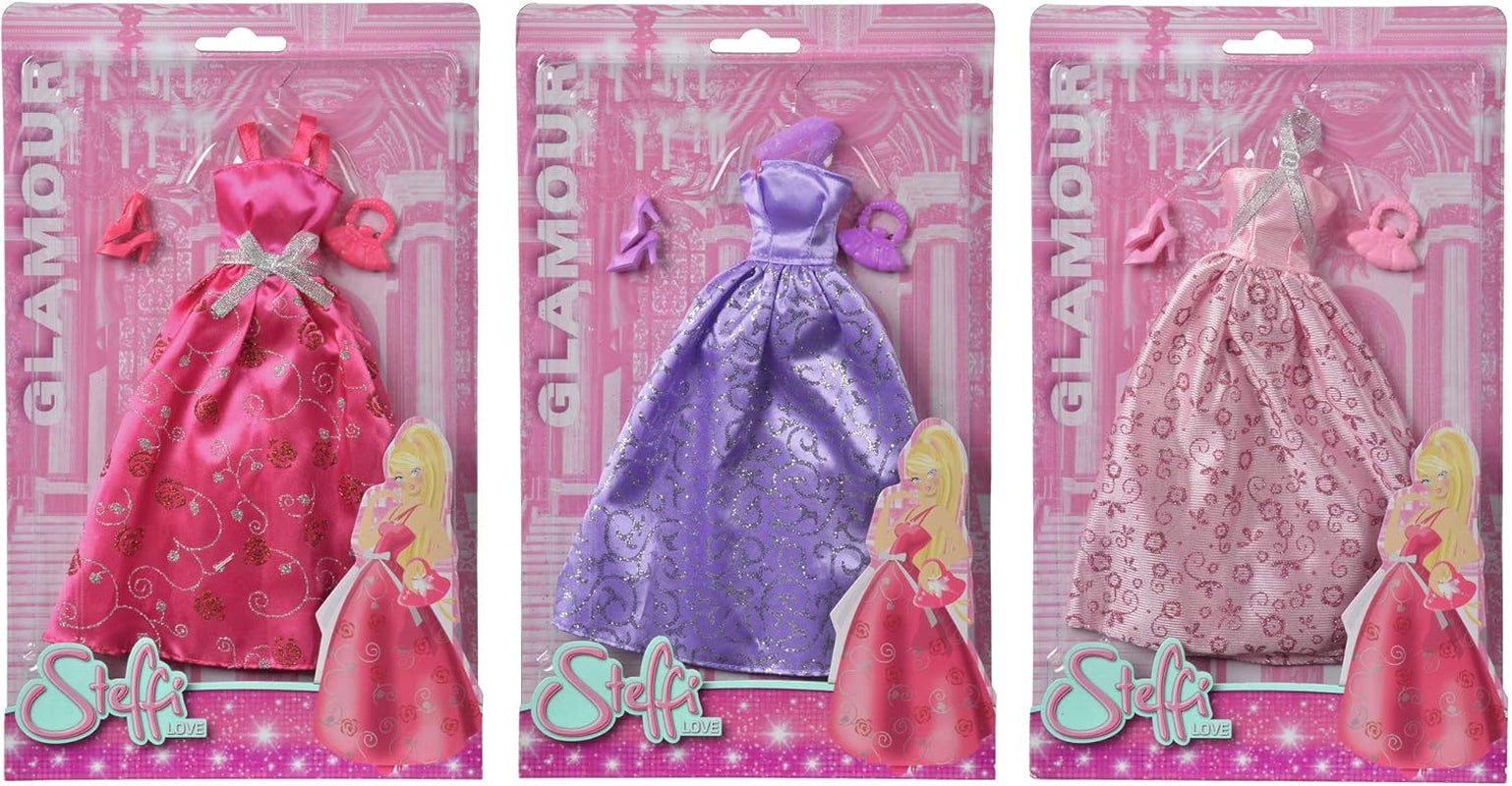 Simba 105723369 – Steffi Love Glamour / Puppenkleidungsset / 3 verschiedene Artikel / Nur ein Artikel ist im Lieferumfang enthalten / Ballkleid für alle 29-cm-Puppen / Puppe nicht im Lieferumfang enthalten