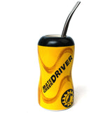 Yerba Mate-Teetasse „Driver“, Keramiktasse, Autotasse, perfekt für Autoreisen, Mate-Tee und kalte oder heiße Getränke, Keramiktasse, vollständig glasiert, 1,75 kg