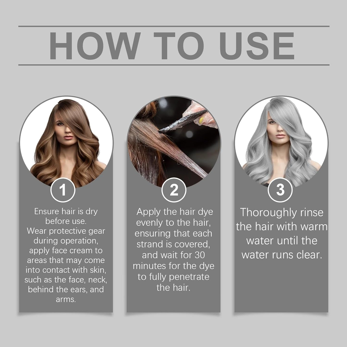 Haarfarbe Silber, Silbergrau, natürliche Haarfärbecreme, temporäre Haarfärbecreme, graue Haarfärbecreme, halbpermanente silberne Haarfarbe für alle Haartypen, 2 Stück, Naty Shop Haarfärbemittel