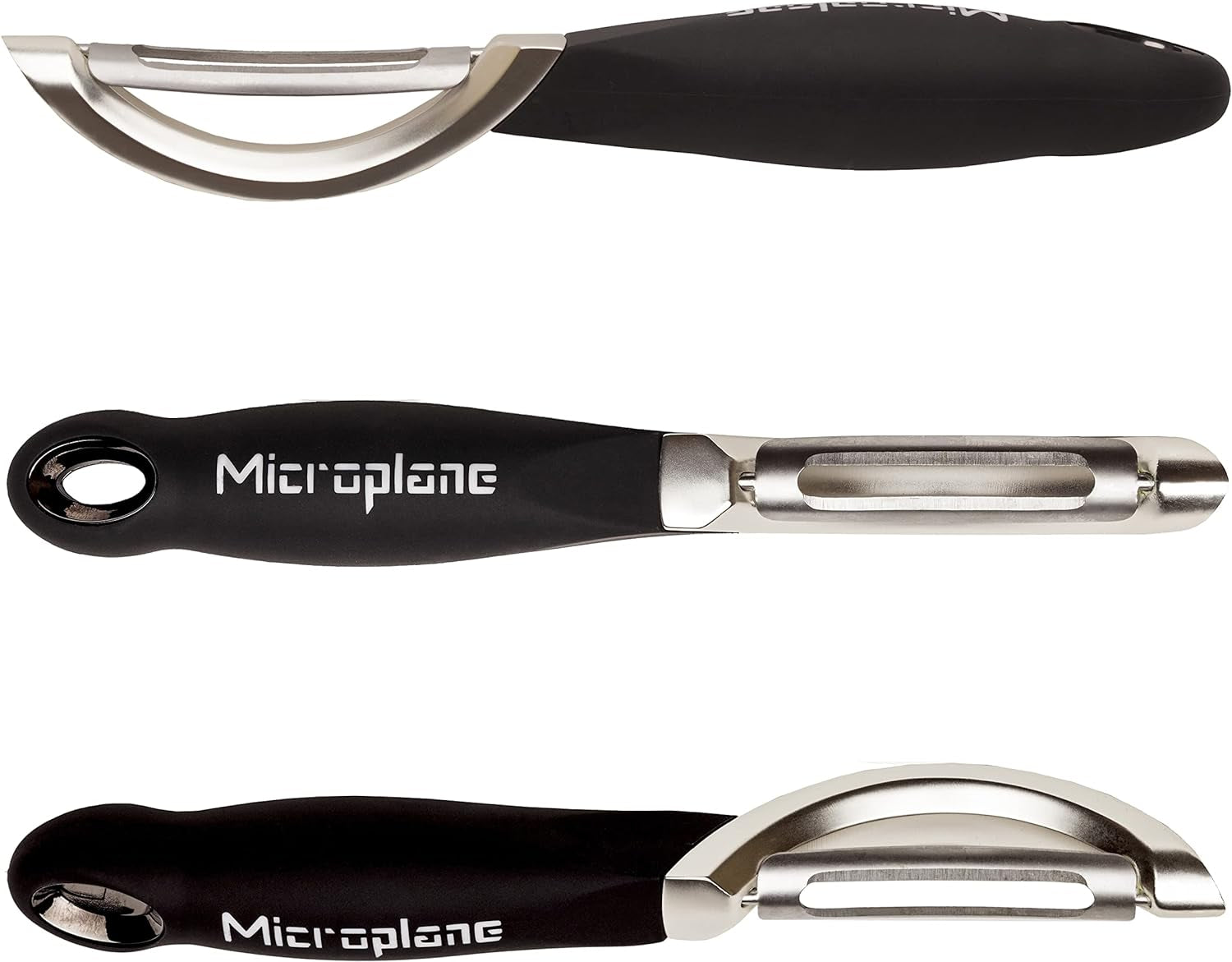 Naty Shop Microplane Professioneller Doppelklingen-Edelstahl-Beidhändigschäler