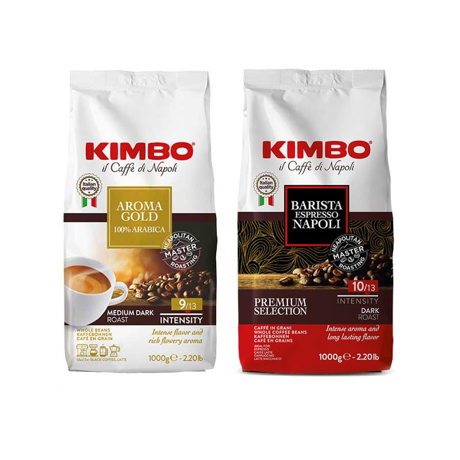 Satz Kaffeebohnen: Aroma Gold 100 % Arabica und Espresso Napoli 1 kg x 2