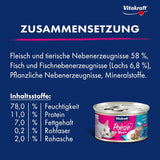 Vitakraft Poésie Mousse, Nassfutter für Katzen, luftiger Schaum, mit Lachs, ohne Zucker- oder Getreidezusatz (12 x 85 g)