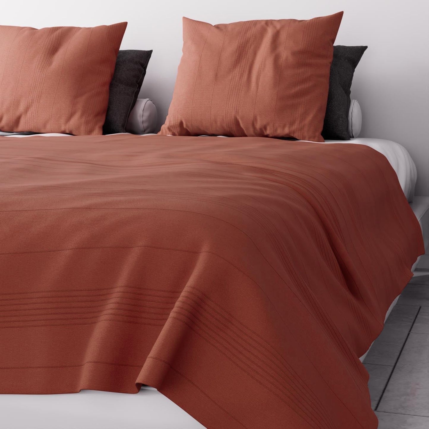 Soleil D'Ocre, Adele, Tagesdecke, Sofaüberwurf, Baumwolle, ziegelrot, 220 x 240 cm Betten und Decken Besuche den Soleil d'ocre-Store Standardtitel