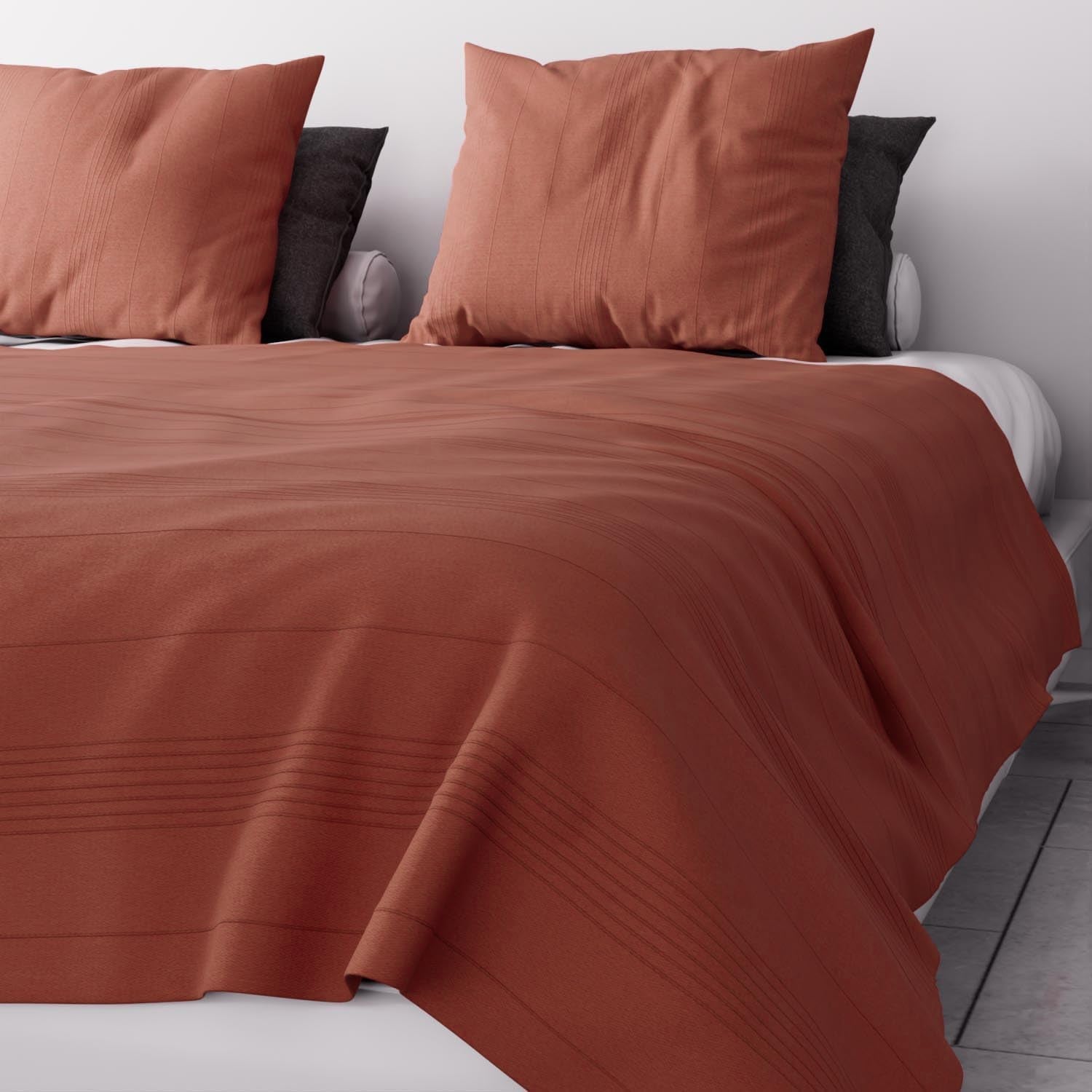 Soleil D'Ocre, Adele, Tagesdecke, Sofaüberwurf, Baumwolle, ziegelrot, 220 x 240 cm Betten und Decken Besuche den Soleil d'ocre-Store Standardtitel