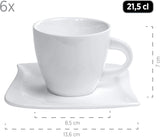 Verso de Mäser, Serie La Musica, 18-teiliges Kaffeeservice, Porzellan-Geschirrset für 6 Personen, 921172, Weiß
