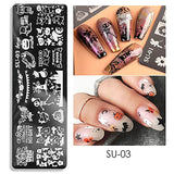 JMEOWIO Nail Stamping Schablonen Halloween 6 Stück Nagelstempel Schablonen Nail Art Dekoration Nageldesign Zubehör Böse Gruselige Kürbis-Geisterhexe
