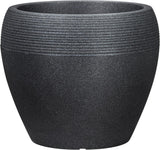 Scheurich Lineo, Pflanzgefäß aus Kunststoff, schwarzer Granit, Durchmesser 30 cm, Höhe 24,1 cm, Volumen 11 l.