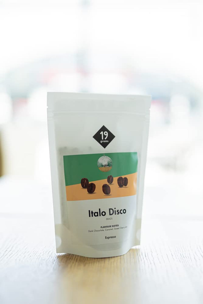 Italo Disco Espresso | 250g Bohne Gans | fair und nachhaltig | frisch geröstet | 100 % Arabica-Kaffeebohnen | Spezialitätenkaffee | 19 Gramm Kaffeerösterei