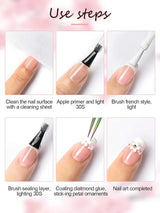 Kalolary Blumen Nail Art Charms, 3D-Acrylblumen für Nägel, fünf Blütenblätter, florale Ornamente, Nageledelsteine, Strasssteine, gemischte Metallperlen für DIY Nail Art Design, Schmuckherstellung (2 Boxen)