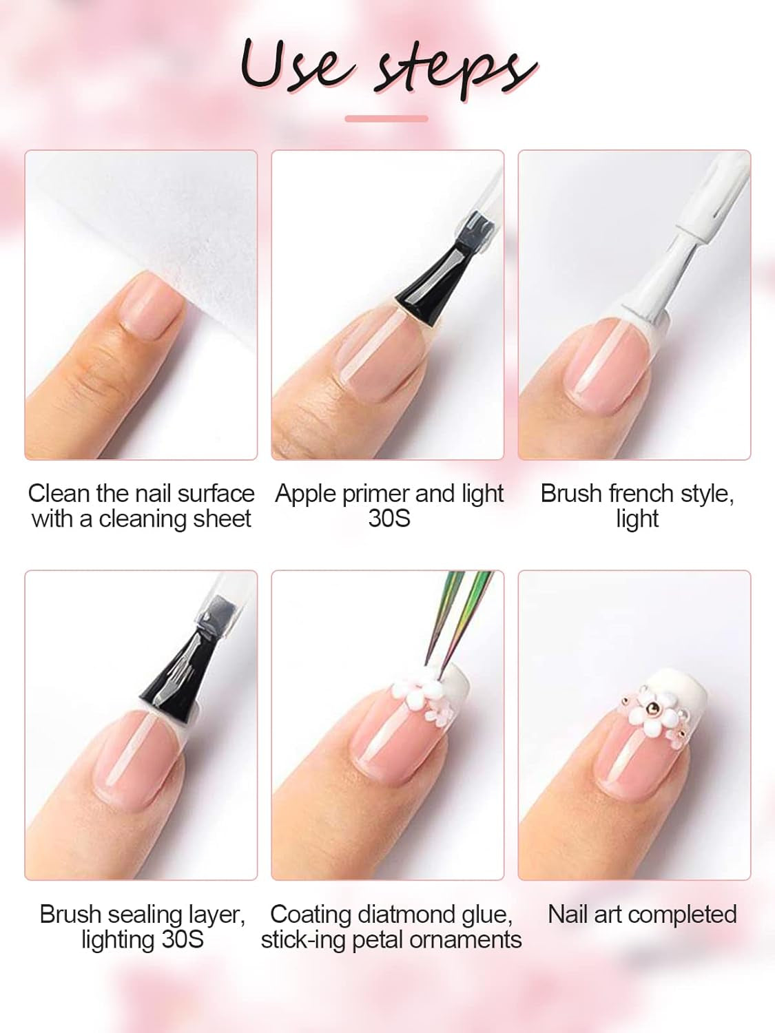 Kalolary Blumen Nail Art Charms, 3D-Acrylblumen für Nägel, fünf Blütenblätter, florale Ornamente, Nageledelsteine, Strasssteine, gemischte Metallperlen für DIY Nail Art Design, Schmuckherstellung (2 Boxen)