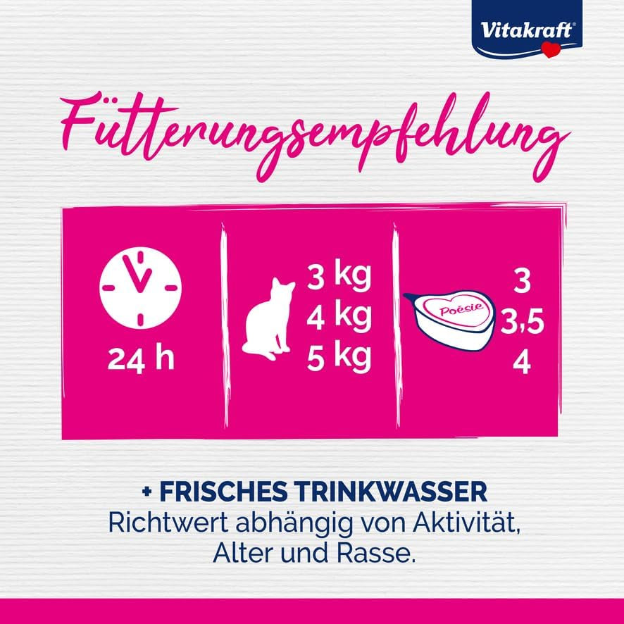 Vitakraft Poésie Création, Nassfutter für Katzen, Nassfutter für Katzen in Soße, mit Truthahn in Käsesoße, Multipack, ohne Zusatz von Zucker oder Getreide (15 x 85 g)