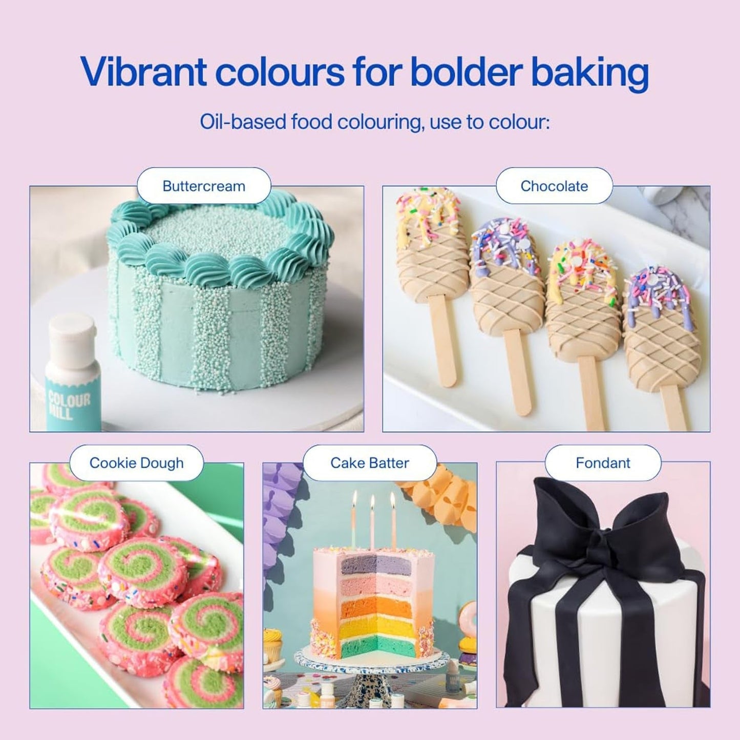 Color Mill Lebensmittelfarbe auf Salbeiölbasis – Lebensmittelfarbe für Schokolade, Fondant, Muffins, Kuchen, Backen, Makronen – Lebensmittelfarbe zum Dekorieren von Kuchen – 100 ml